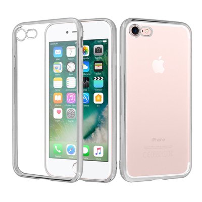 CaseUp Apple iPhone 7 Lazer Kesim Silikon Kılıf Gümüş