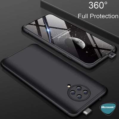 Microsonic Xiaomi Redmi K30 Pro Kılıf Double Dip 360 Protective AYS Siyah Kırmızı