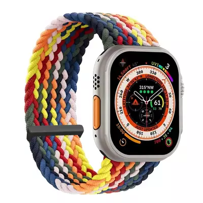 Microsonic Apple Watch Series 10 42mm Kordon, (Small Size, 127mm) Knitted Fabric Single Loop Multi Color