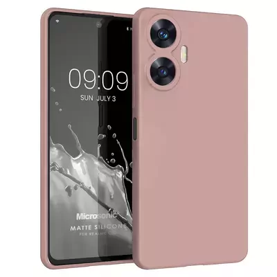 Microsonic Matte Silicone Realme C55 Kılıf Rose Gold