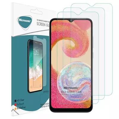 Microsonic Samsung Galaxy A04e Screen Protector Nano Glass Cam Ekran Koruyucu (3`lü Paket)