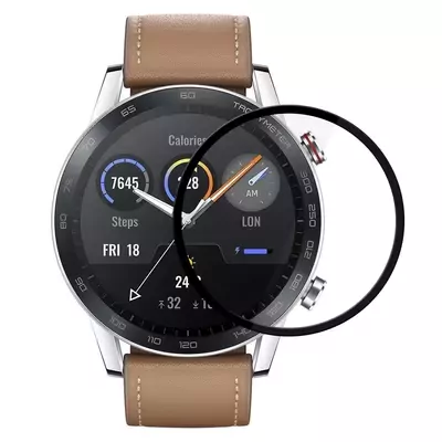 Microsonic Huawei Honor Magic Watch 2 46mm Tam Kaplayan Temperli Cam Full Ekran Koruyucu Siyah