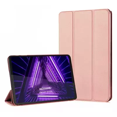 Microsonic Lenovo Tab M10 Plus 3.Nesil 10.6`` Kılıf (TB-125F-TB-128F) Slim Translucent Back Smart Cover Rose Gold