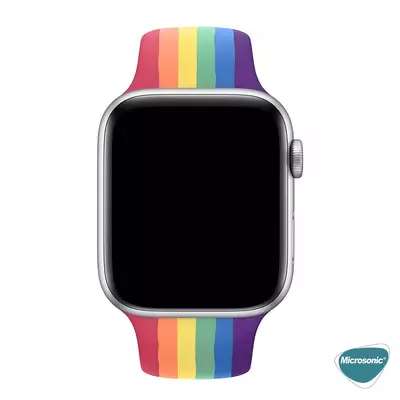 Microsonic Apple Watch Series 6 44mm Silikon Kordon Pride Edition