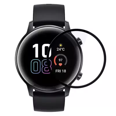 Microsonic Huawei Honor Magic Watch 2 42mm Tam Kaplayan Temperli Cam Full Ekran Koruyucu Siyah