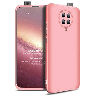 Microsonic Xiaomi Redmi K30 Pro Kılıf Double Dip 360 Protective AYS Rose Gold