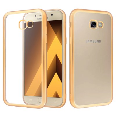 CaseUp Samsung Galaxy A7 2017 Lazer Kesim Silikon Kılıf Gold