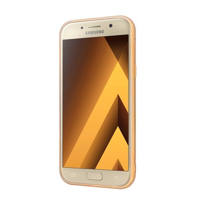 CaseUp Samsung Galaxy A7 2017 Lazer Kesim Silikon Kılıf Gold