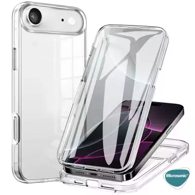Microsonic Apple iPhone 17 Air Kılıf 6 Tarafı Tam Full Koruma 360 Clear Soft Şeffaf