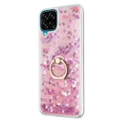 Microsonic Samsung Galaxy A12 Kılıf Glitter Liquid Holder Pembe