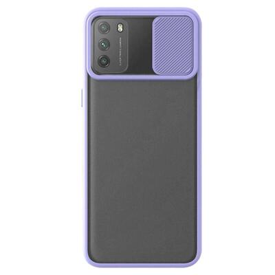 Microsonic Xiaomi Poco M3 Kılıf Slide Camera Lens Protection Lila