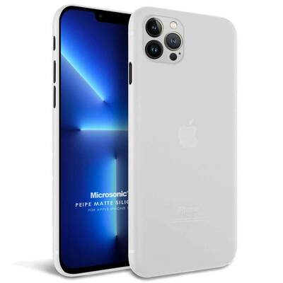 Microsonic Apple iPhone 13 Pro Kılıf Peipe Matte Silicone Beyaz