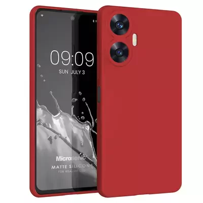 Microsonic Matte Silicone Realme C55 Kılıf Kırmızı