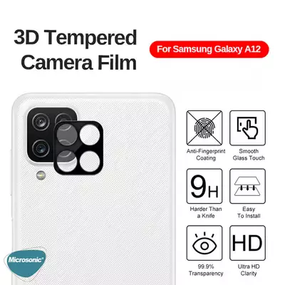 Microsonic Samsung Galaxy M12 Kamera Lens Koruma Camı V2 Siyah