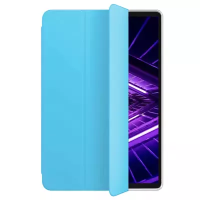 Microsonic Lenovo Tab M10 Plus 3.Nesil 10.6`` Kılıf (TB-125F-TB-128F) Slim Translucent Back Smart Cover Mavi