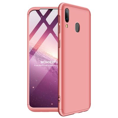 Microsonic Samsung Galaxy A20 Kılıf Double Dip 360 Protective AYS Rose Gold