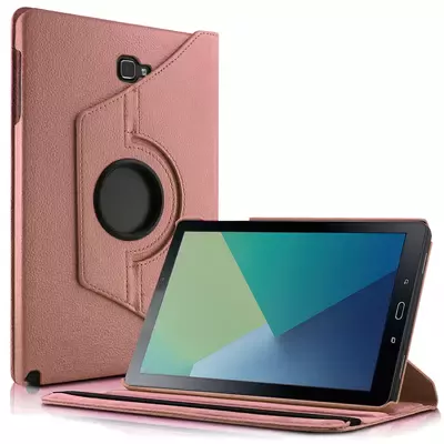 Microsonic Samsung Galaxy Tab A 10.1'' P580 Kılıf 360 Rotating Stand Deri Rose Gold