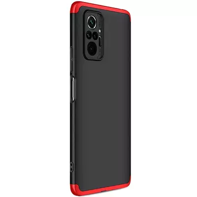 Microsonic Xiaomi Redmi Note 10 Pro Kılıf Double Dip 360 Protective Siyah Kırmızı