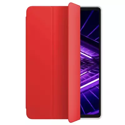 Microsonic Lenovo Tab M10 Plus 3.Nesil 10.6`` Kılıf (TB-125F-TB-128F) Slim Translucent Back Smart Cover Kırmızı