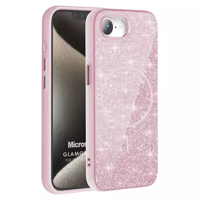 Microsonic Apple iPhone 16e Kılıf GlamGrip Luxe Pembe
