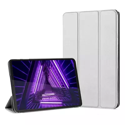 Microsonic Lenovo Tab M10 Plus 3.Nesil 10.6`` Kılıf (TB-125F-TB-128F) Slim Translucent Back Smart Cover Gümüş