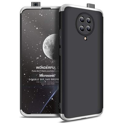 Microsonic Xiaomi Poco F2 Pro Kılıf Double Dip 360 Protective AYS Siyah Gri