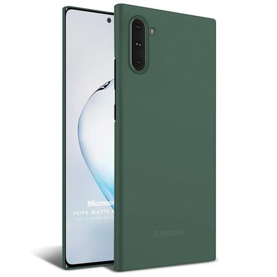 Microsonic Samsung Galaxy Note 10 Kılıf Peipe Matte Silicone Yeşil