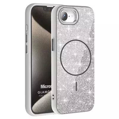 Microsonic Apple iPhone 16e Kılıf GlamGrip Luxe Gümüş