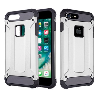 Caseup Apple iPhone 7 Kılıf Tank Gümüş