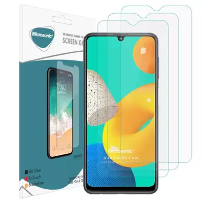 Microsonic Samsung Galaxy M22 Screen Protector Nano Glass Cam Ekran Koruyucu (3`lü Paket)