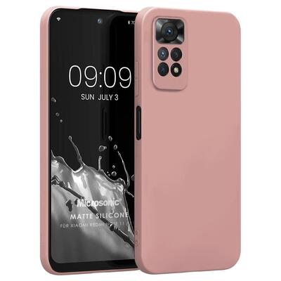 Microsonic Xiaomi Redmi Note 11 Kılıf Matte Silicone Rose Gold