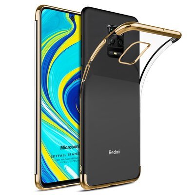 Microsonic Xiaomi Redmi Note 9 Pro Max Kılıf Skyfall Transparent Clear Gold