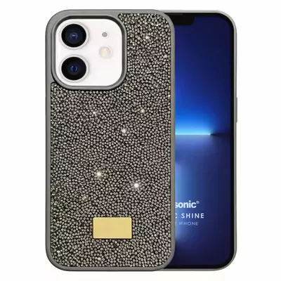 Microsonic Apple iPhone 12 Kılıf Cosmic Shine Koyu Gri