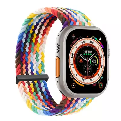 Microsonic Apple Watch Series 10 42mm Kordon, (Small Size, 127mm) Knitted Fabric Single Loop Pride Edition