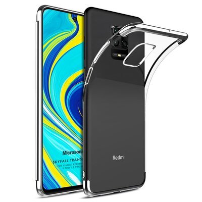 Microsonic Xiaomi Redmi Note 9 Pro Max Kılıf Skyfall Transparent Clear Gümüş