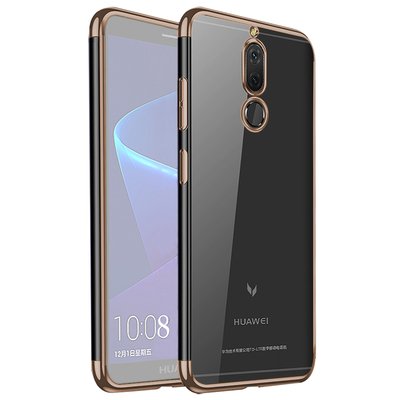 Microsonic Huawei Mate 10 Lite Kılıf Skyfall Transparent Clear Gold