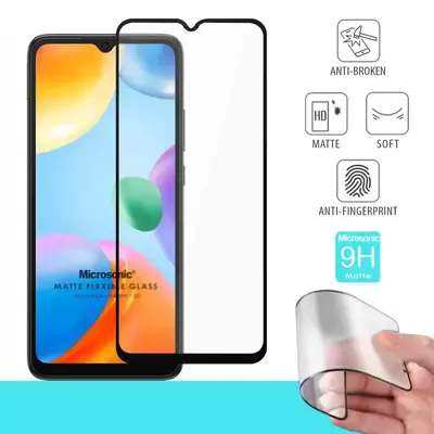 Microsonic Xiaomi Poco C40 Seramik Matte Flexible Ekran Koruyucu Siyah