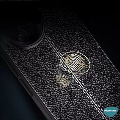Microsonic Xiaomi Poco F7 Pro Kılıf Deri Dokulu Silikon Siyah