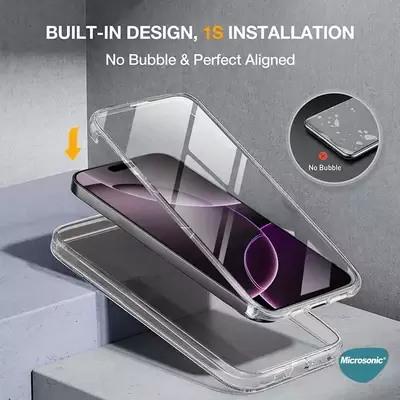 Microsonic Apple iPhone 17 Pro Kılıf 6 Tarafı Tam Full Koruma 360 Clear Soft Şeffaf