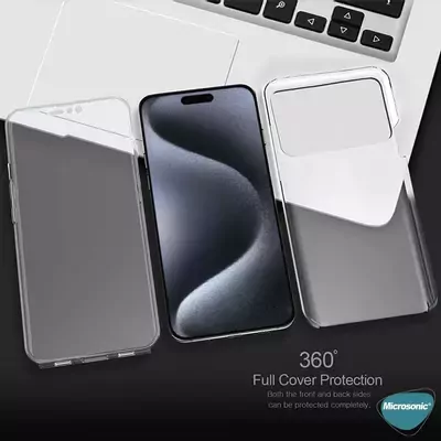Microsonic Apple iPhone 17 Pro Kılıf 6 Tarafı Tam Full Koruma 360 Clear Soft Şeffaf