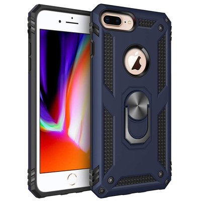 Microsonic Apple iPhone 7 Plus Kılıf Military Ring Holder Lacivert