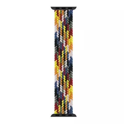 Microsonic Apple Watch SE 44mm Kordon, (Small Size, 127mm) Braided Solo Loop Band Multi Color