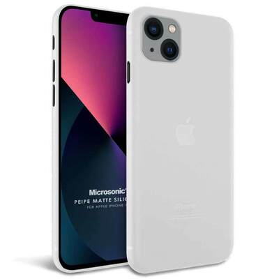 Microsonic Apple iPhone 13 Kılıf Peipe Matte Silicone Beyaz