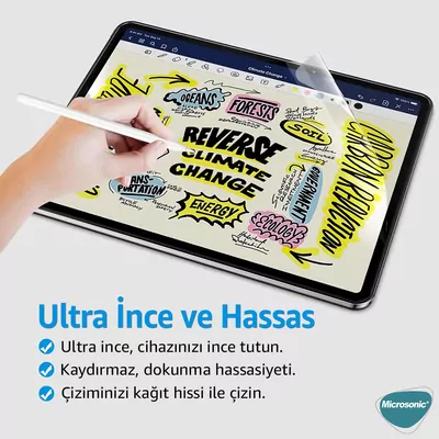 Microsonic Samsung Galaxy Tab S10 Ultra X920 Paper Feel Kağıt Dokulu Mat Ekran Koruyucu