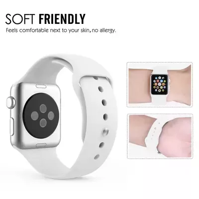 Microsonic Apple Watch 38mm Silikon Kordon Beyaz