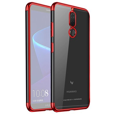 Microsonic Huawei Mate 10 Lite Kılıf Skyfall Transparent Clear Kırmızı