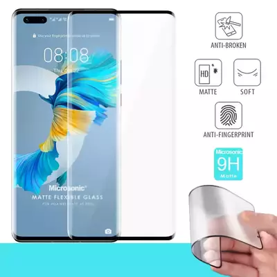 Microsonic Huawei Mate 40 Pro Seramik Matte Flexible Ekran Koruyucu Siyah