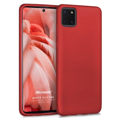 Microsonic Samsung Galaxy Note 10 Lite Kılıf Matte Silicone Kırmızı