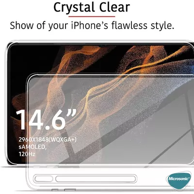 Microsonic Samsung Galaxy Tab S10 Ultra X920 Kılıf Transparent Soft Şeffaf