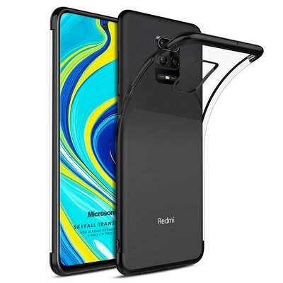 Microsonic Xiaomi Redmi Note 9 Pro Max Kılıf Skyfall Transparent Clear Siyah